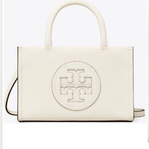 New Tory Burch Mini Ella Bio Tote warm white